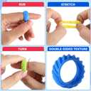 VioraWhite 96 Pack Fidget Toys Rings Sensory for Kids Easter Basket Stuffers Bulk Quiet Fidget Ring to Relieve Autism Stress Anxiety Finger Toy for Classroom Prize Party Stocking Stuffers (Bright)