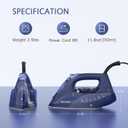 BEAUTURAL Steam Iron for Clothes with Precision Thermostat Dial, Ceramic Coated Soleplate, 3-Way Auto-Off, Self-Cleaning, Anti-Calcium, Anti-Drip Blue