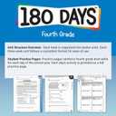 180 Days™: Literacy and Math Skills for 4th Grade Practice Workbook for Classroom and Home, Cool and Fun Practice Created by Teachers