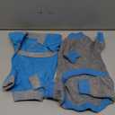 2 Pack Dog Pajamas Small Sized Dog Fleece Pajamas Cute Fleece Sweater Doggy Sweater Love Pattern Onesies for Dogs Pjs Small Clothes (Small(suggest length of back 10.2''), Blue)