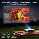 Mini Projector with WiFi and Bluetooth, 1080P/4K Supported Movie Projector with 5G WiFi 6, USB-C Fast Charging | Portable Projector for Bedroom, Small Projector Wide Compatible, (Navy Blue)