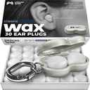 Peace&Quiet PQ Wax Ear Plugs for Sleeping - 30 Silicone Wax Earplugs for Sleeping and Swimming, Gel Ear Plugs for Noise Cancelling, Sound Blocking Level of 32 Db (30 Pillows), Color: White (Classic)