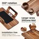 3 in 1 Acacia Wood Couch Arm Tray,Couch Tray with Cup Holder and Phone Holder,Folding Sofa Armrest Trays Clip-On Sofas Desk for Drinks,Snacks,Phone,Remote Control