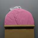 Liliful Halloween Cemetery Pop up Coffin with Lid, 60 Inch Collapsible Scary Fake Fabric Coffin Prop Life Size, for Graveyard, Halloween Decoration, Lawn, Party (Pink,Lifelike)