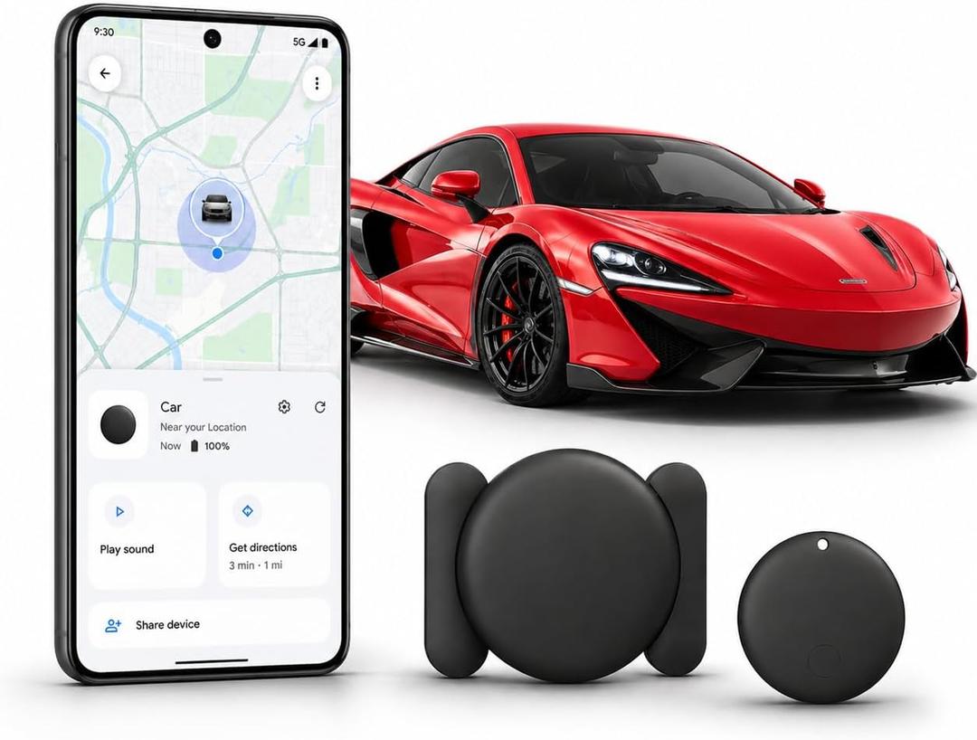 GPS Tracker for Vehicles,Magnetic Waterproof Car Tracker, No Monthly fees, Mini Portable GPS Tracker for Cars, Trucks, Motorcycle, Anti-TheftAndroid Only