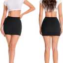 Leopard Cheetah Skirt with Shorts, Sexy Night Club High Waist Elastic Leopard Print Bodycon Mini Skirts for Women (Black, M)