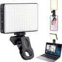120 LED Phone Light, Selfie Light for iPhone, 5000Mah Rechargeable Clip Video Light for Phone, Camera, Laptop, iPad, Adjusted 3 Lights Modes for Selfie, Video Conference, TikTok, Vlog (Black)
