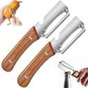 Zero Snag Wooden Peeler, Multifunctional Vegetable Peeler for Kitchen, Premium Vegetable Peeler with Wooden Handle and Bottle Opener, Peeler for Fruit Apple Potato Pumpkin Papaya Zucchini 2pc