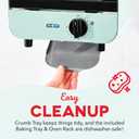 Dash Mini Toaster Oven - Sleek & Stylish - For Creative Homemade Treats - Compact, Space-Saving Design - adjustable temperature dial - Removable Baking Tray - Aqua