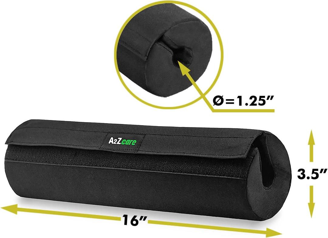 A2ZCARE Barbell Squat Pad - Neck and Shoulder Protective Pad Support for Squats, Lunges and Hip Thrusts - Black, Pack of 1