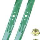 2 Pack 942-04308 Blades with 712-0417A Blade Nuts for Cub Cadet ZT1 42 XT1 LT42 T110 LT2000 Replaces Cub Cadet 42 inch Mower Blades Troy Bilt 42 inch Mower Blades 942-04312 High Lift
