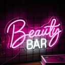 Beauty Bar Neon Sign, Pink Light Up Neon Lights For Wall Decor, Girls Makeup Room Bedroom Decor - Energize Your Space With Magical Ambiance16.5 X 9 inch (Pink White-3)