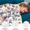 Cat Blanket for Girls, Cat Lover Gifts for Girls, Just A Girl Who Loves Cats Blanket for Couch Bed Room Decor 40"x 50"