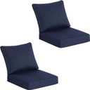 Outdoor Deep Seat Cushions Set of 2, 22 x 24 x 5.5 Inch High-Density Foam Patio Chair Cushions with Water-Repellent & UV-Resistant Covers, Tear-Resistant Seat & Back Replacement Cushions, Indigo