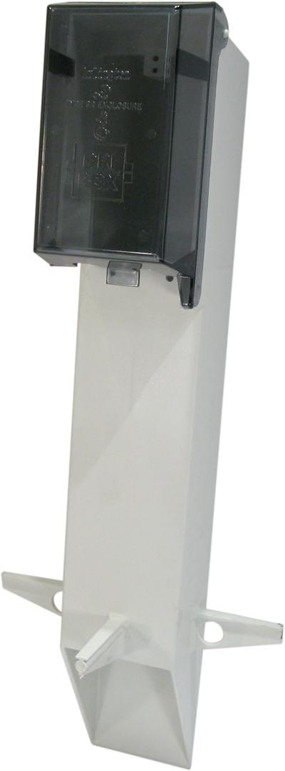 GPD19W-1 Gard-N-Post Low-Profile Outdoor Landscape Lighting Post Enclosure with Outlet Cover, 19.5-Inch, White, 1-Pack