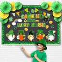 Eersida Spring Easter Bulletin Board Decorations with Paper Fans 3D Christian Classroom Bulletin Board St Patricks Day Flower Bunny Cutouts School VBS Library Church Window Wall Decor(St. Patricks) (L)