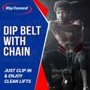 Rip Toned Dip Belt  Weight Lifting Belt with 36" Steel Chain for Dips, Chin Ups & Pullups Heavy Duty | Comfortable Fit | Supports Progressive Overload for Strength & Muscle Gains (Black)