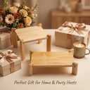 2Pack Solid Pine Wooden Display Risers,Dessert Stands for Cup Cake or Food, Riser Display Stand for Perfume Collectibles, Tiered Shelf Organizer for Market Retail Vendors