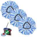 2-Tank Spin Mop Replacement Head, 3 Pack Mop Head Replacement, Microfiber, Machine Washable, Easy to Replace and Deep Cleaning