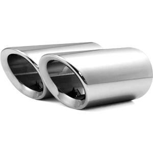 Dsycar Stainless Steel Exhaust Tips Pair, Chrome Polished, Compatible with Audi Q5/A4/A4L/A3, Compatible with VW CC 2012-2015/ Passat 1.8T 2.0T 2011-2015 / Tiguan 2011-2015 (Silver)