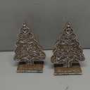 Geelin 2 Set Christmas Gingerbread Gift Resin Gingerbread Tree Figurines Christmas Table Decorations for Tabletop Centerpiece Home Mantel Collectible Gifts, 7.09" x 3.94" x 2.36"(Vintage Brown)