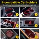 Cup Holder Expander (Adjustable Holder & Base, Auto-Fit Hold, One Button Open), Car Cup Holder Expander for Yeti, Hydro Flask, Nalgene, Owala, Bottles in 2.6"- 4.8" (Black, 1 Pack)