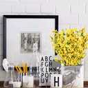 6 PCS 25.5" Fake Flowers Yellow Flower Silk Artificial Forsythia Branches Long Stem Spring Flowers Artificial for Decoration Indoor Outdoor Wedding Home Bedroom Yard Cemetery