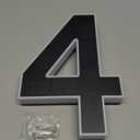 ISUNMEA 9 Inch Solar Lighted House Numbers for Outside, Light Up Waterproof LED Address Numbers Signs for Houses, Large Personalized Illuminated Exterior Modern House Numbers Light (4-Black, 9IN)