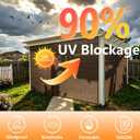 90% 6x20ft Sun Shade Cloth for Outdoor Deck Backyard Patio Garden Pergola Cover Canopy Mocha