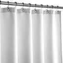 Barossa Design Short Shower Curtain with 66 inch Length Fabric, Waffle Weave, Hotel Luxury Spa, Water Repellent, Machine Washable, 230 GSM White Pique Pattern for Decorative Bathroom Curtain