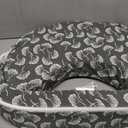 My Brest Friend Original Nursing Pillow Enhanced Ergonomics Essential Breastfeeding Pillow Support For Mom & Baby W/ Convenient Side Pocket, Double Straps & Slipcover, Grey Flowing Fans