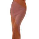 Sexy Knit Bodycon Dress for Women Sleeveless Spaghetti Strap Cut Out Maxi Dress Backless Y2K Summer Beach Dresses (A- Pink & Orange)
