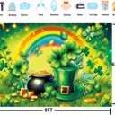 Happy St.Patrick's Day Photo Backdrop Irish Shamrock Rainbow Photography Background St. Patrick's Day Party Decoration Supplies (8x6FT240x180cm)