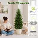 3FT Artificial Topiary Cedar Trees 2 Pack, UV-Resistant Outdoor Faux Pine Shrubs Plants, Realistic Fake Plants Front Porch Decor, Artificial Bushes Cypress for Home Front Door Offices