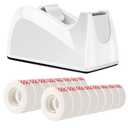 Amazon Basics Tape Dispenser with Refill Rolls - 3/4" x 1300" (36 yds), 16 Pack, Matte Finish