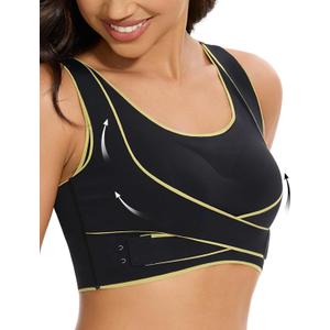 Comfort No Underwire Racerback Bras for Women Padded Wireless Support Bra Everyday Full Coverage (Black, M)