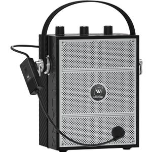 Bluetooth 5.3 Voice Amplifier with Wireless Microphone Headset,Personal Wireless amplifier Mic for Teachers,40W Loudly Portable Megaphone Pa System for Classrooms,Speeches,Outdoors Indoors-S98