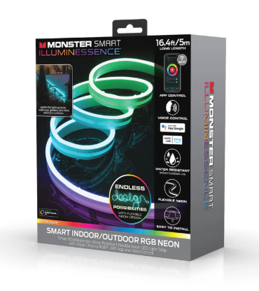SMART 16.4FT NEON OUTDOOR MULTI-COLOR LED LIGHT STRIP, IP66 WEATHER & WATER RESISTANT