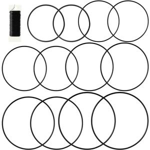 12 Pack Floral Hoop with Paddle Wire 4/6/8/10/12/14 Inch Metal Rings for Crafts Macrame DIY Wreath Candle Rings, Black (4/6/8/10/12/14 Inches, black)