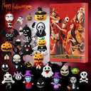 Halloween Advent Calendar 2025, 24 Day Halloween Countdown Calendar, Christmas Advent Calendar, Scary Halloween Doll Collectible Horror Figures Ideal Xmas Party Favors Gift for Kids