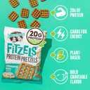 Lenny & Larry's FITZELS Protein Pretzels (Cinnamon Buns) 8 Individual Bags 3 oz Each  High Protein Snacks with 20g of Plant Based Protein  Healthy Vegan Pretzels  Delicious Salty Taste (EXP 06/17/26)