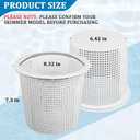 New Heavy Duty 8" Pool Skimmer Basket for Inground Pools | Compatible with Pentair 85014500 & S200 Pool Skimmers | Built-in Weighting | 316 Stainless Steel Handle & Rubber Grip, White