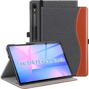 ZtotopCases for Samsung Galaxy Tab S10 FE Plus 5G 13.1 Inch 2025(SM-X620/SM-X626B), Multi-Angle Viewing Protective Cover with Pocket, Auto Sleep/Wake,Denim Black