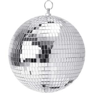Boshen 8" Disco Mirror Ball with Hanging Ring Silver Party Disco Ball Light for Party Xmas DJ Stage Lighting Effect