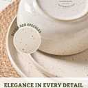 Famiware Meteor Plates and Bowls Sets, 18-Piece Stoneware Dinnerware Sets, Dishes Set for 6, Microwave and Dishwasher Safe Tableware, Creamy White