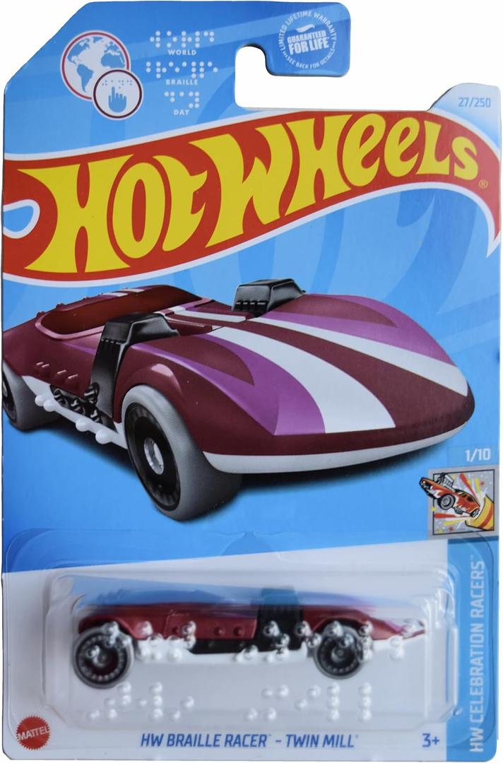 Pack Of 3 Hot Wheels Cars (Fast Felion,HW Braille Racer, Skul Shaker)