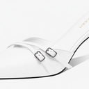 Kitten Heels for Women Pointed Closed Toe Sandals for Women Backless Slip On Low Heel Vintage Sandals Mules Dressy Sexy Dress Shoes Trendy Size: 11