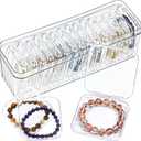 Clear Travel Jewelry Organizer Box, Rectangular Plastic Storage Container with 15 Sturdy Portable Small Cases for Organizing Beads, Crafts, Earrings, Rings, Necklaces, Small Parts in Drawer