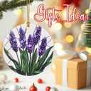 2 x Flower Hanging Ornament, Christmas Ornaments, Xmas Decorations for Tree, Ornaments for Christmas Tree, Holiday Ornament, Flower Themed Gifts, Holiday Party Gifts, Xmas Gift Ideas - Lavender