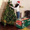 homyfort Christmas Ornament Storage Box, Large Compartment Ornament Organizer Boxes Containers with Dividers for 128 Xmas Holiday Christmas Tree Ornament Storage